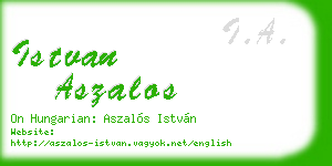 istvan aszalos business card